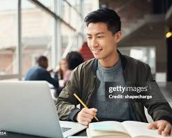 Hình ảnh về Person studying for computer exam