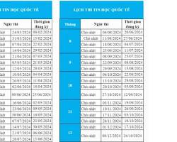Hình ảnh về Lịch thi Chứng chỉ Tin học