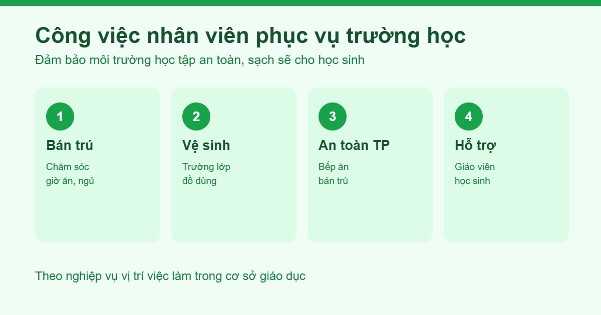 Công việc của nhân viên phục vụ trường học