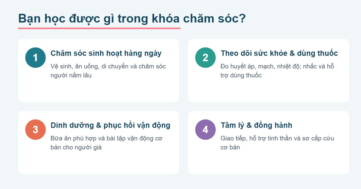 Nội dung khóa chăm sóc người cao tuổi