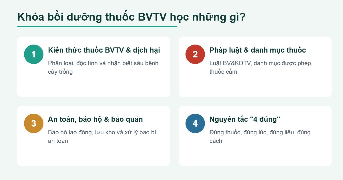 Nội dung khóa bồi dưỡng chuyên môn về thuốc bảo vệ thực vật
