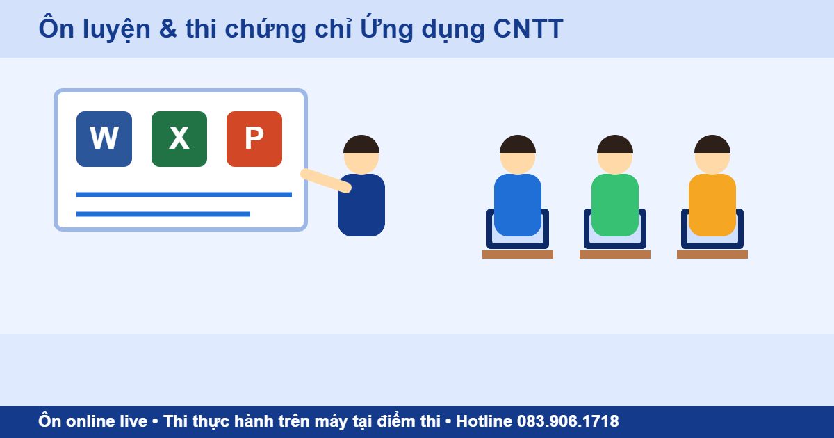 Ôn luyện và thi chứng chỉ Ứng dụng Công nghệ thông tin trên máy tính