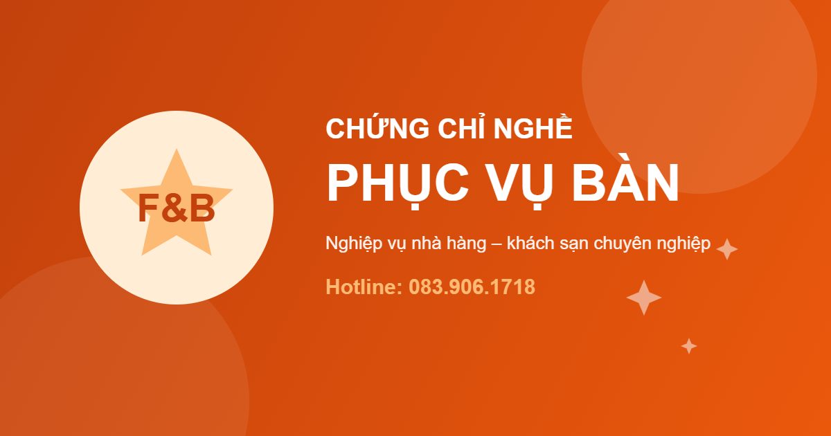 Chứng chỉ Phục vụ bàn