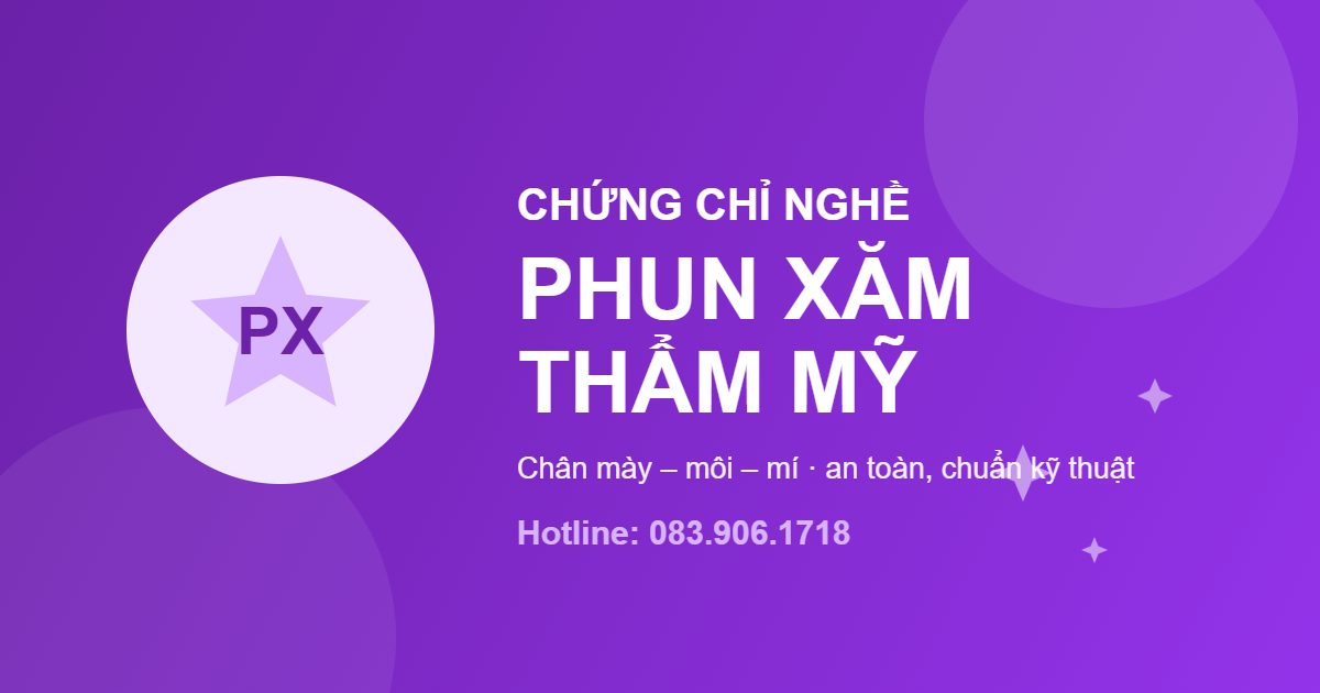 Chứng chỉ Phun xăm thẩm mỹ