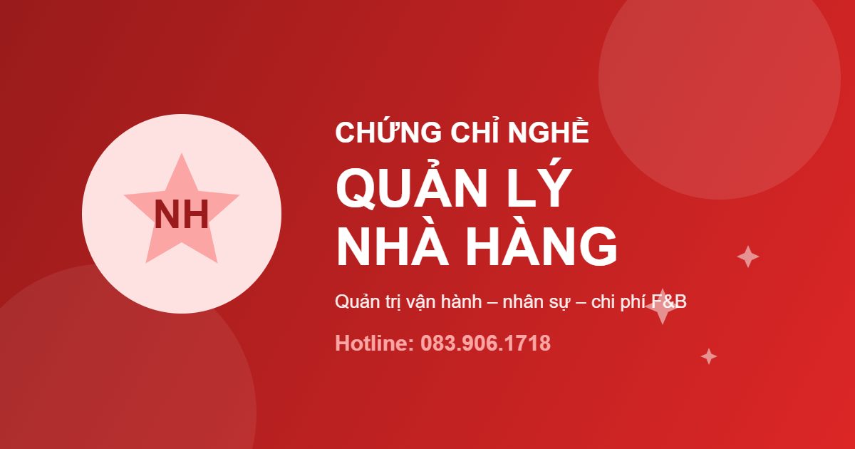 Chứng chỉ Quản lý nhà hàng