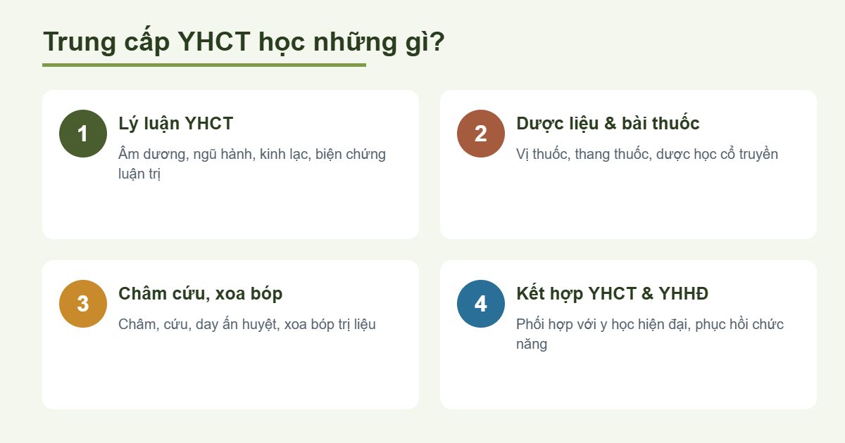 Nội dung chương trình Trung cấp Y học cổ truyền