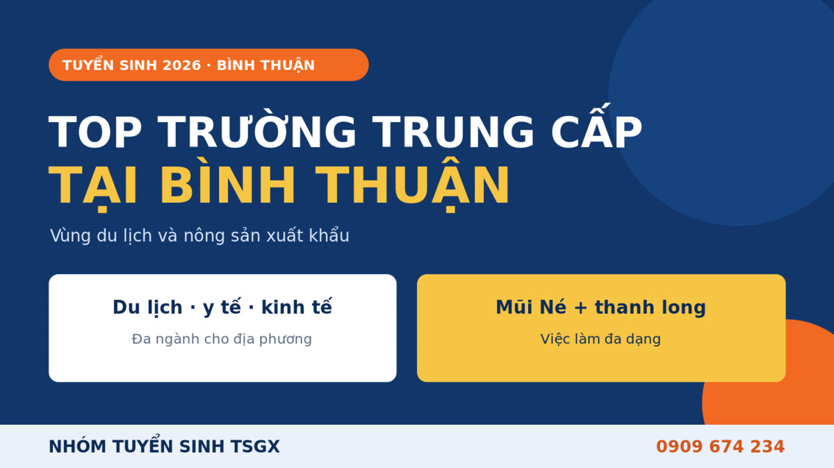 Top trường trung cấp tại Bình Thuận 2026 - du lịch Mũi Né và nông sản
