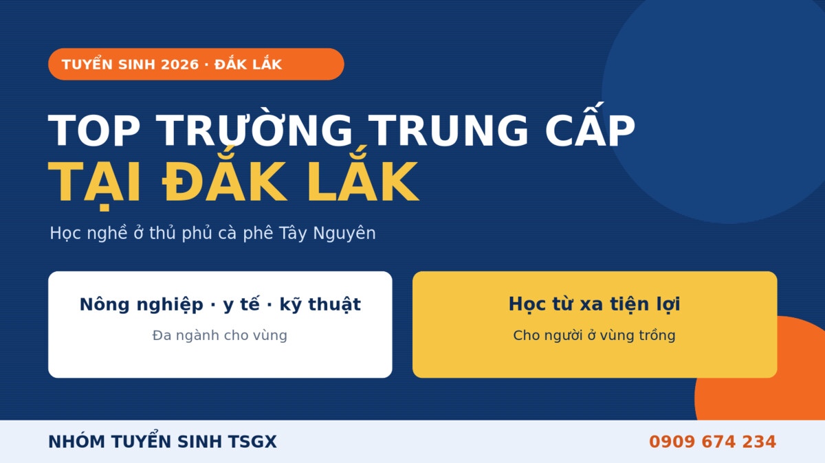 Top trường trung cấp tại Đắk Lắk 2026 - thủ phủ cà phê Tây Nguyên