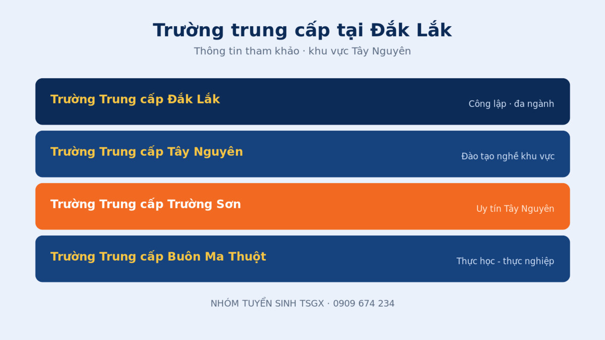 Các trường trung cấp uy tín tại Đắk Lắk