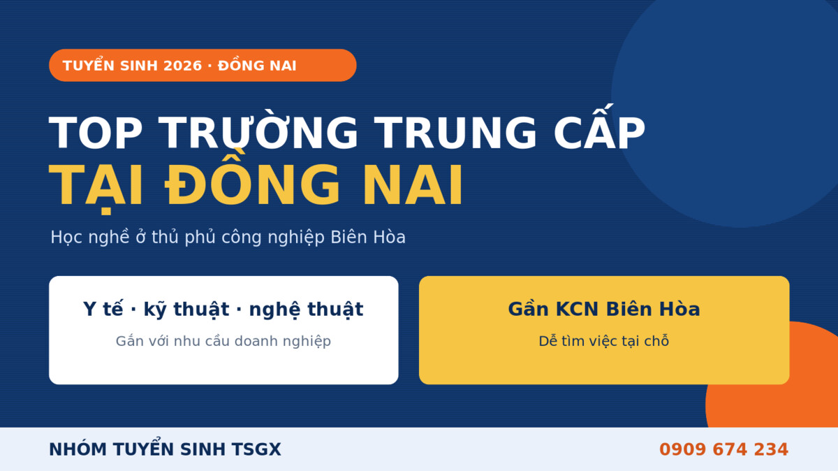 Top trường trung cấp tại Đồng Nai 2026 - học nghề công nghiệp Biên Hòa
