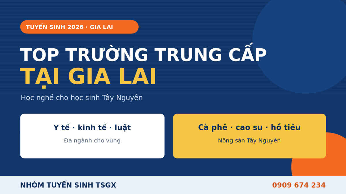 Top trường trung cấp tại Gia Lai 2026 - học nghề Tây Nguyên