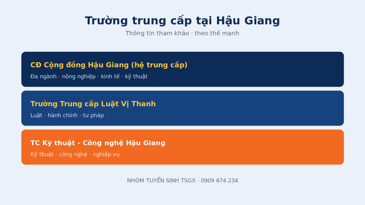 Các trường trung cấp uy tín tại Hậu Giang