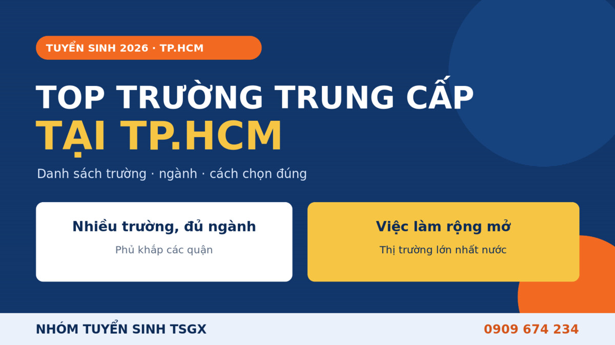 Top trường trung cấp tại TP.HCM 2026 - danh sách trường, ngành