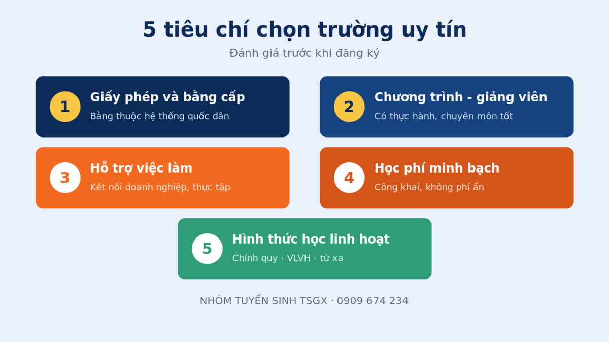 5 tiêu chí chọn trường trung cấp uy tín 2026