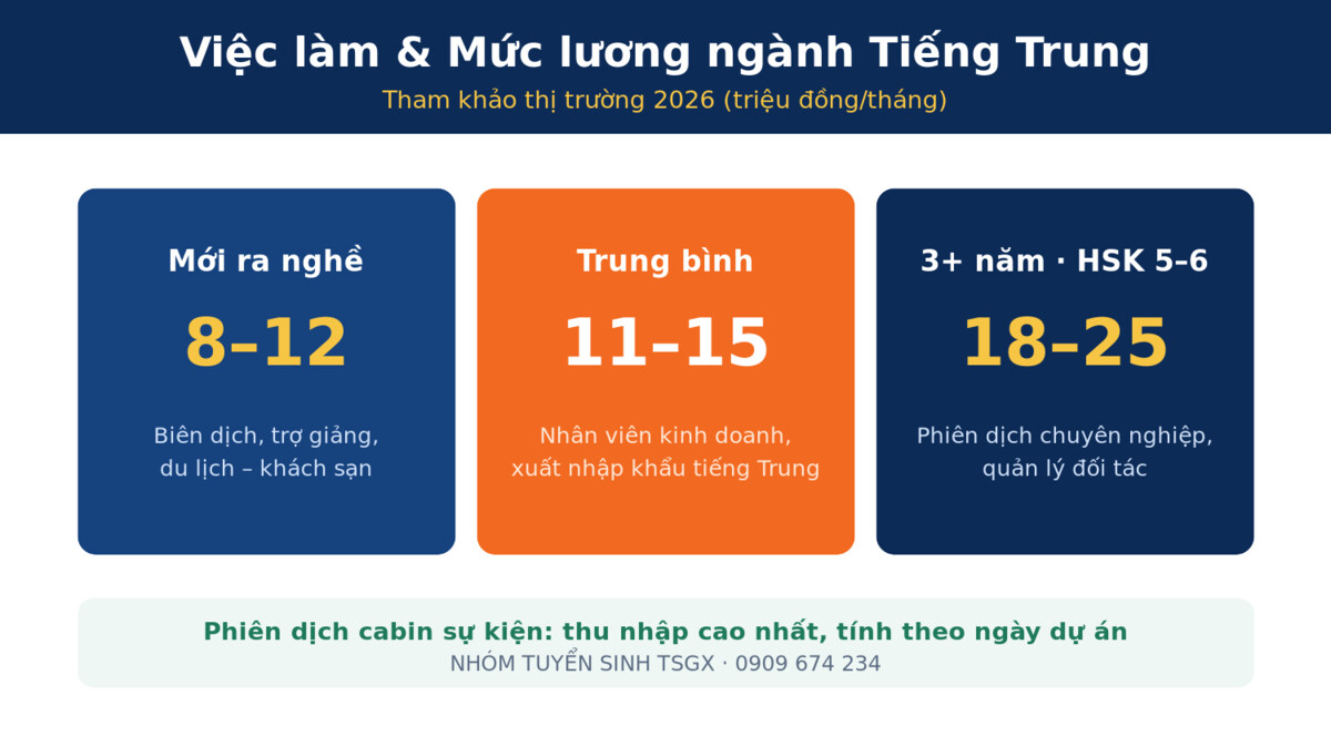 Cơ hội việc làm và mức lương ngành tiếng Trung năm 2026