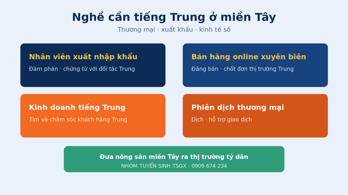 Nghề cần tiếng Trung tại Cần Thơ và miền Tây - thương mại, xuất khẩu, TMĐT