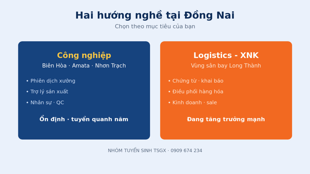 Hai hướng nghề tiếng Trung tại Đồng Nai - nhà máy và logistics