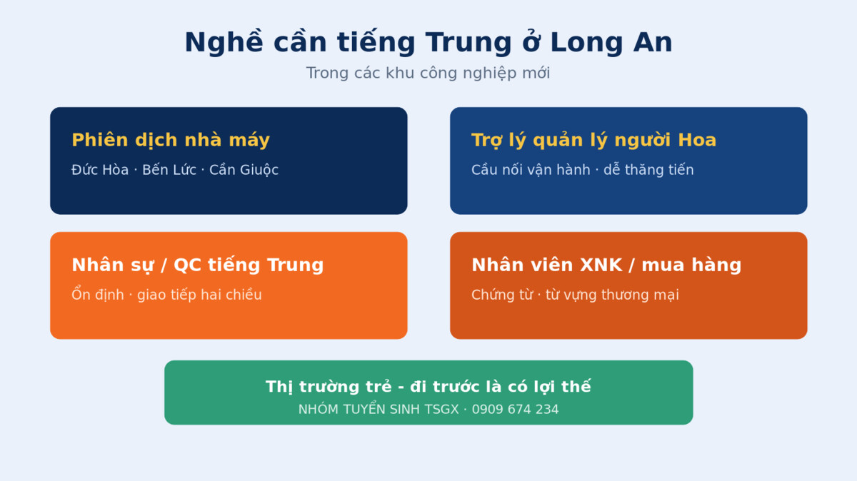 Nghề cần tiếng Trung tại khu công nghiệp Long An