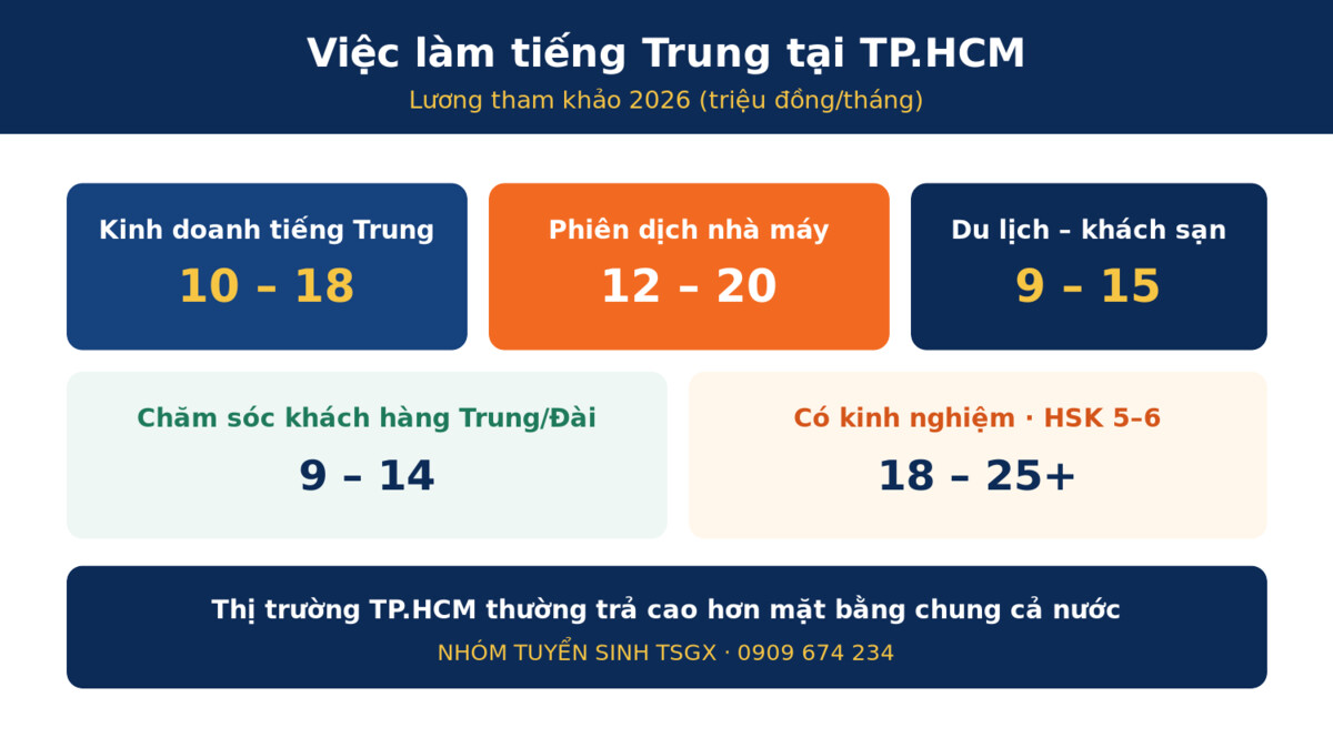Việc làm và mức lương tiếng Trung tại TP.HCM 2026